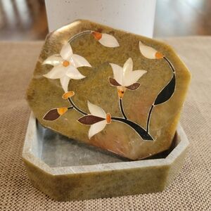 Vintage Soapstone Trinket Box